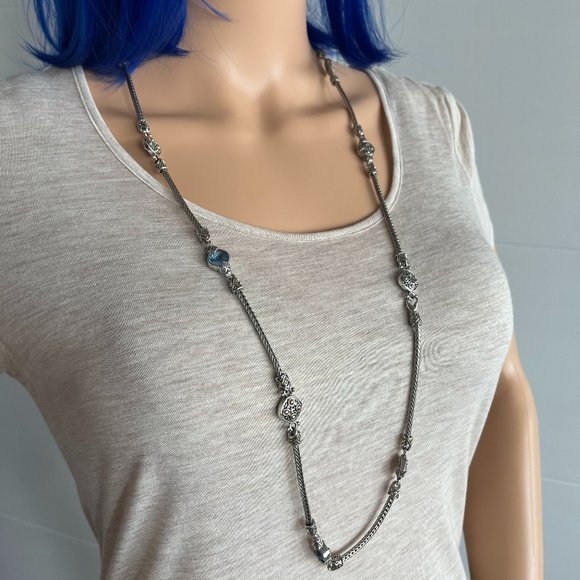 Long crystal necklace